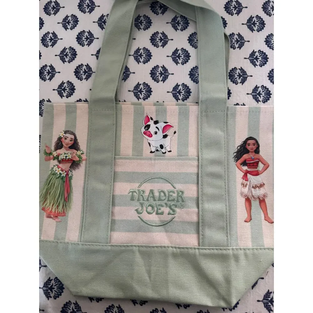 Disney Moana and Pua Striped Custom Made Trader Joes Mini Tote